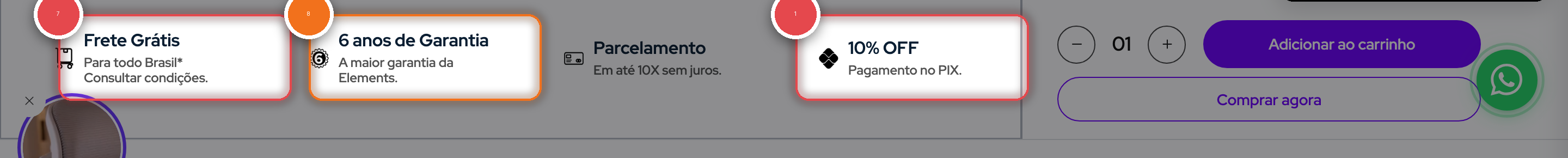 Faixa de quatro selos com três pinos numerados